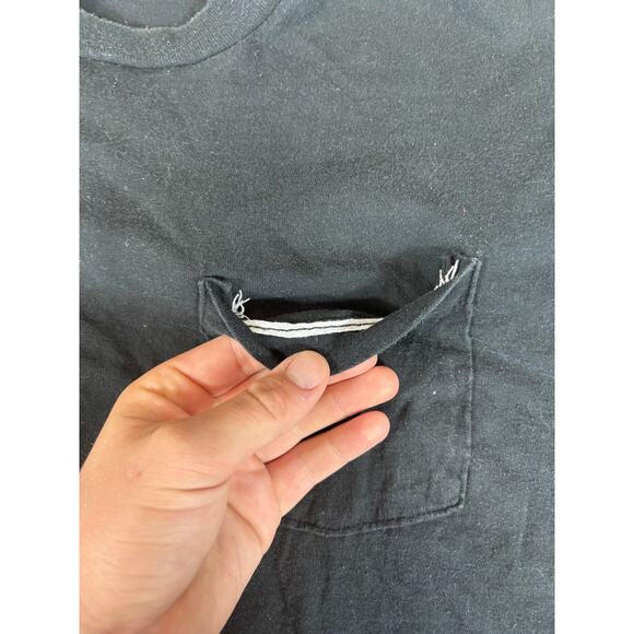 Vintage Blank Pocket T-Shirt Mens 2XL Black Streetwear Minimalist Selvedge - Picture 3 of 6